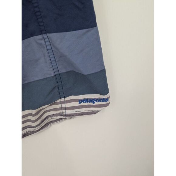 Patagonia Wavefarer Nylon Board Shorts Men's Size 40 Blue Striped, EXCELLENT! - Picture 2 of 7